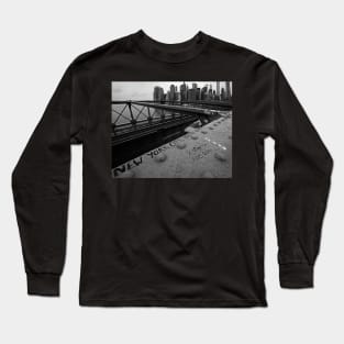 New York City You're Beautiful Brooklyn Bridge NY Black and White Long Sleeve T-Shirt